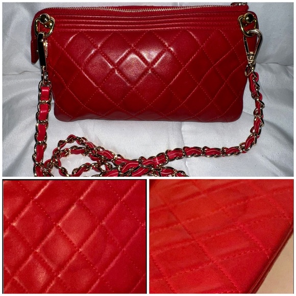 👑✅PRICE FIRM✅ AUTHENTIC Chanel Red Boy Lambskin Clutch - Picture 16 of 17